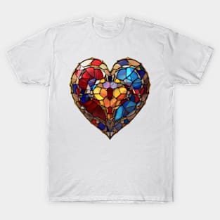 Stained Glass Heart #13 T-Shirt